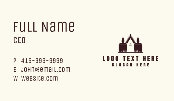 Paint Brush House Repair Business Card Design Image Preview