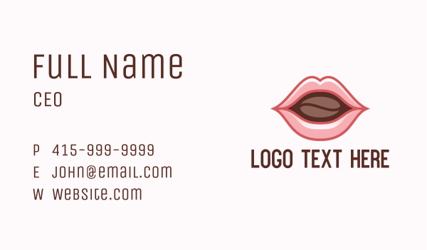 Coffee Bean Lip Business Card Design Image Preview