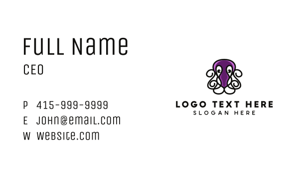 Violet Octopus Tentacles Business Card Design Image Preview