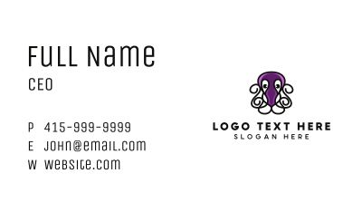 Violet Octopus Tentacles Business Card Image Preview