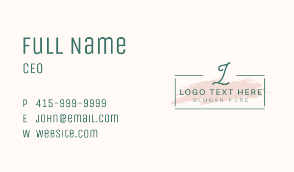 Feminine Cursive Letter Business Card Design Image Preview