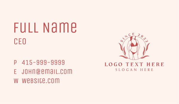 Natural Female Bikini Business Card Design Image Preview