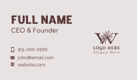 Brown Organic Letter W Business Card Image Preview