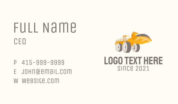Heavy Duty Bulldozer Business Card Design Image Preview
