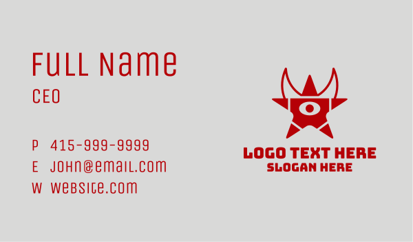 Demon Star Eye  Business Card Design Image Preview