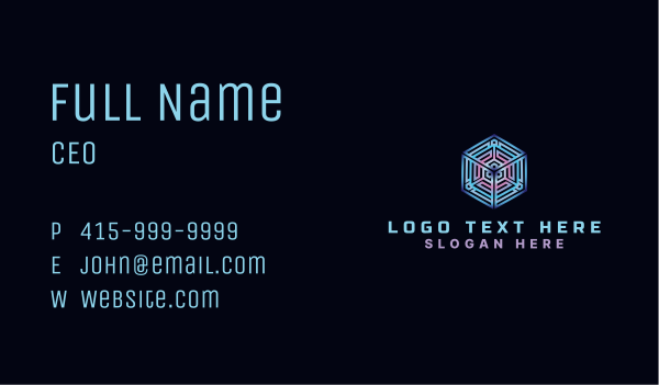 Digital Web Cube Business Card Design Image Preview