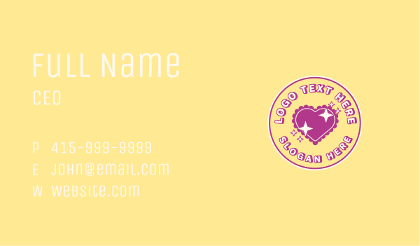 Heart Pillow Sparkle Business Card Design Image Preview