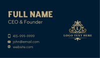 Elegant Royal Crest Shield Business Card Design