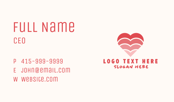 Red Romantic Heart Business Card Design Image Preview