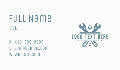 Wrench Plumbing Repair  Business Card Image Preview
