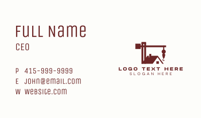 Crane Structure Renovation Business Card Image Preview