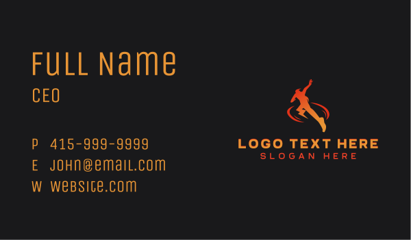 Lightning Runner Athlete Business Card Design Image Preview