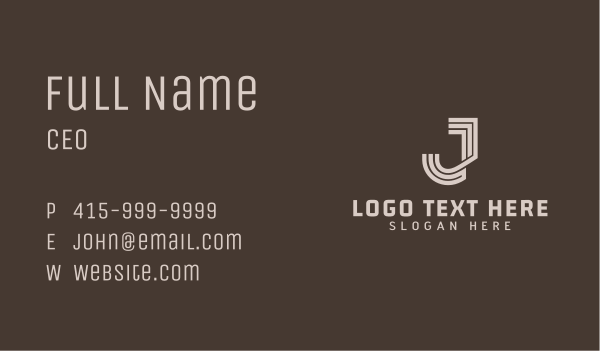 Creative Stripe Letter J Business Card Design Image Preview