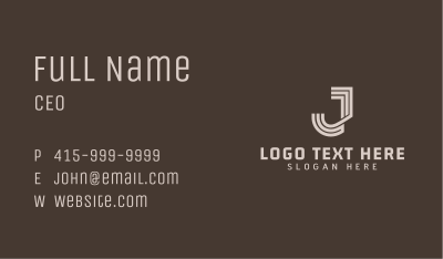 Creative Stripe Letter J Business Card Image Preview