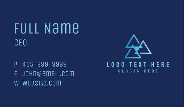Blue Triangle Arrow Business Card Design Image Preview