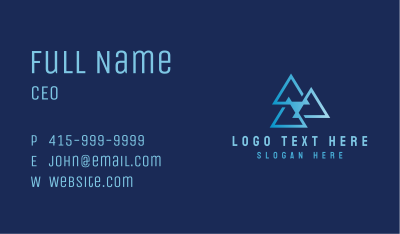 Blue Triangle Arrow Business Card Image Preview