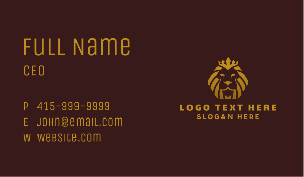 Luxury Royal Lion  Business Card Design Image Preview