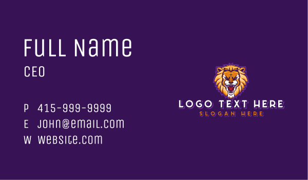 Wild Predator Lion Business Card Design Image Preview