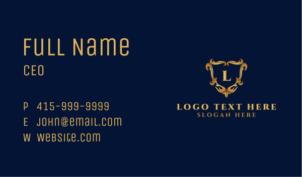 Golden Luxury Ornament Letter Business Card Design Image Preview