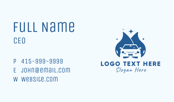 Car Wash Droplet Business Card Design Image Preview