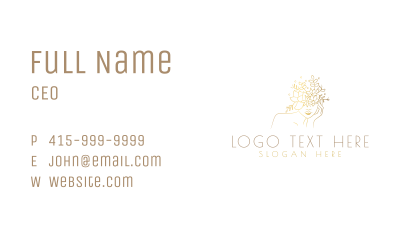 Gold Luxury Floral Woman Business Card Image Preview