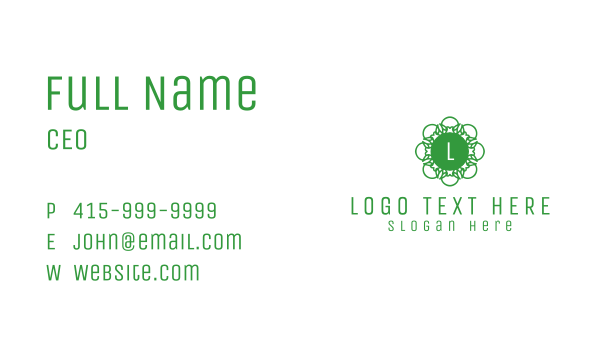 Green Flower Lettermark Business Card Design Image Preview