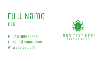 Green Flower Lettermark Business Card Image Preview