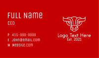 White Bull Zodiac  Business Card Image Preview