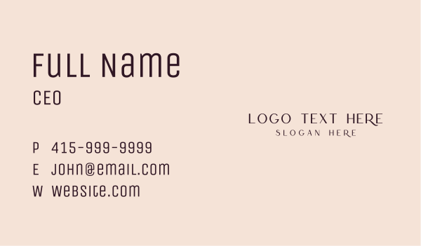 Simple Luxe Wordmark Business Card Design Image Preview