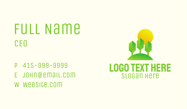 Eco Park Sunset Business Card Design Image Preview