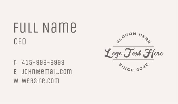 Round Cursive Business Business Card Design Image Preview