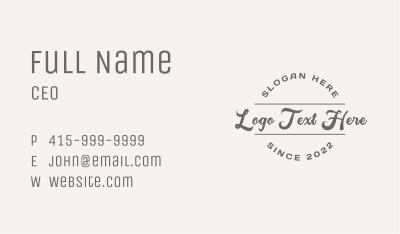 Round Cursive Business Business Card Image Preview