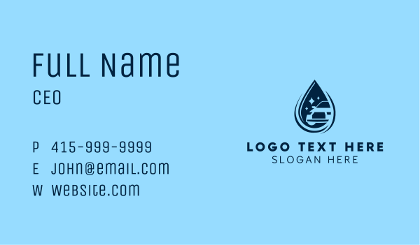 Water Droplet Car Wash Business Card Design Image Preview