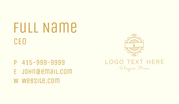 Gold Bistro Badge Letter Business Card Design Image Preview