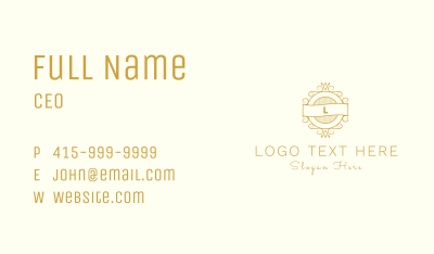 Gold Bistro Badge Letter Business Card Image Preview