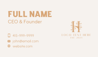 Flower Vine Letter H Business Card Preview