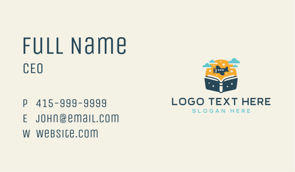 Flying Airplane Book Business Card Design Image Preview