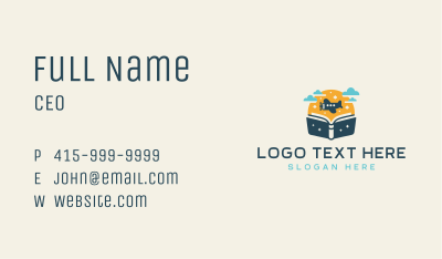 Flying Airplane Book Business Card Image Preview