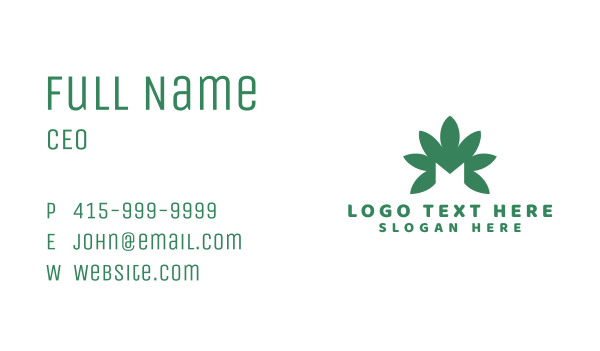 Green Cannabis M Business Card Design Image Preview