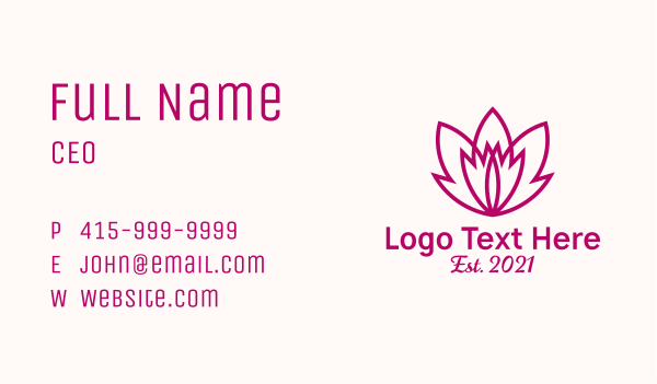Pink Lotus Leaf Business Card Design Image Preview