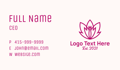 Pink Lotus Leaf Business Card Image Preview