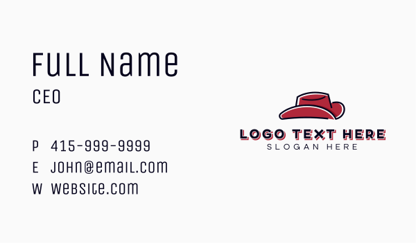 Cowboy Hat Costume Business Card Design Image Preview