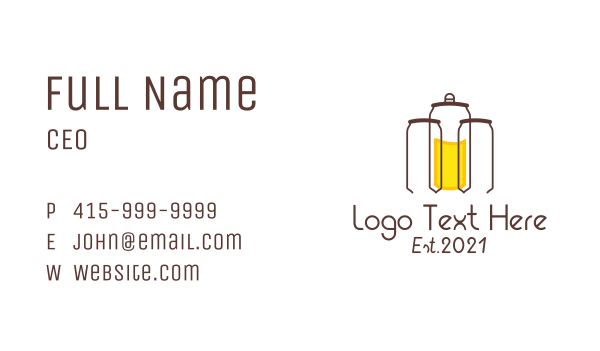 Canned Beer Line Art Business Card Design Image Preview