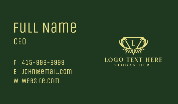 Luxury Ornate Crest Business Card Design Image Preview