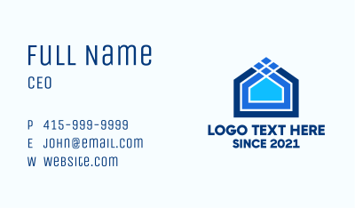 Blue House Lines Business Card Image Preview