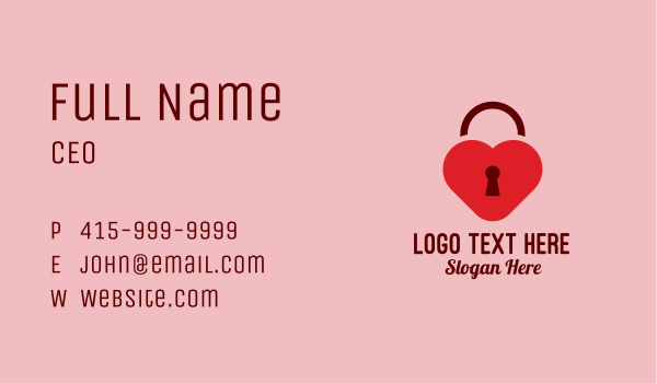 Love Lock Keyhole Business Card Design Image Preview