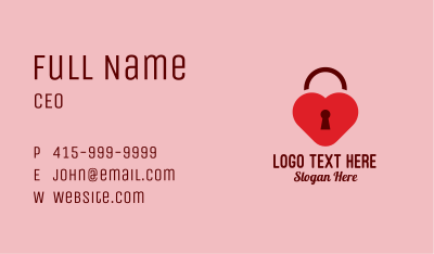 Love Lock Keyhole Business Card Image Preview