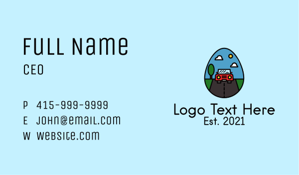 Road Trip Egg Business Card Design Image Preview