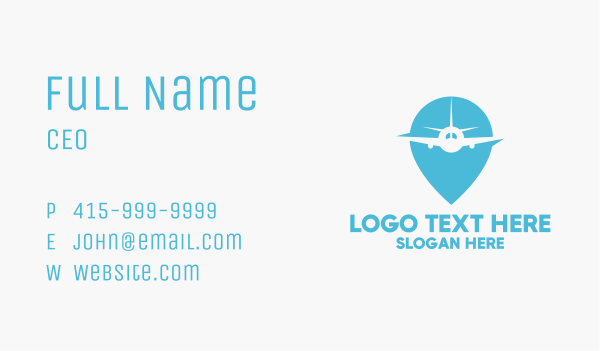 Airplane Location Pin Business Card Design Image Preview