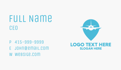 Airplane Location Pin Business Card